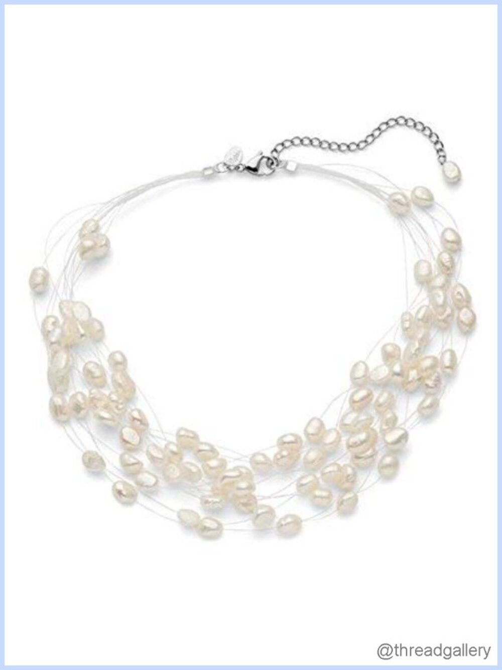 12 Strand Freshwater Cultured Pearl Necklace 17" Adjustable